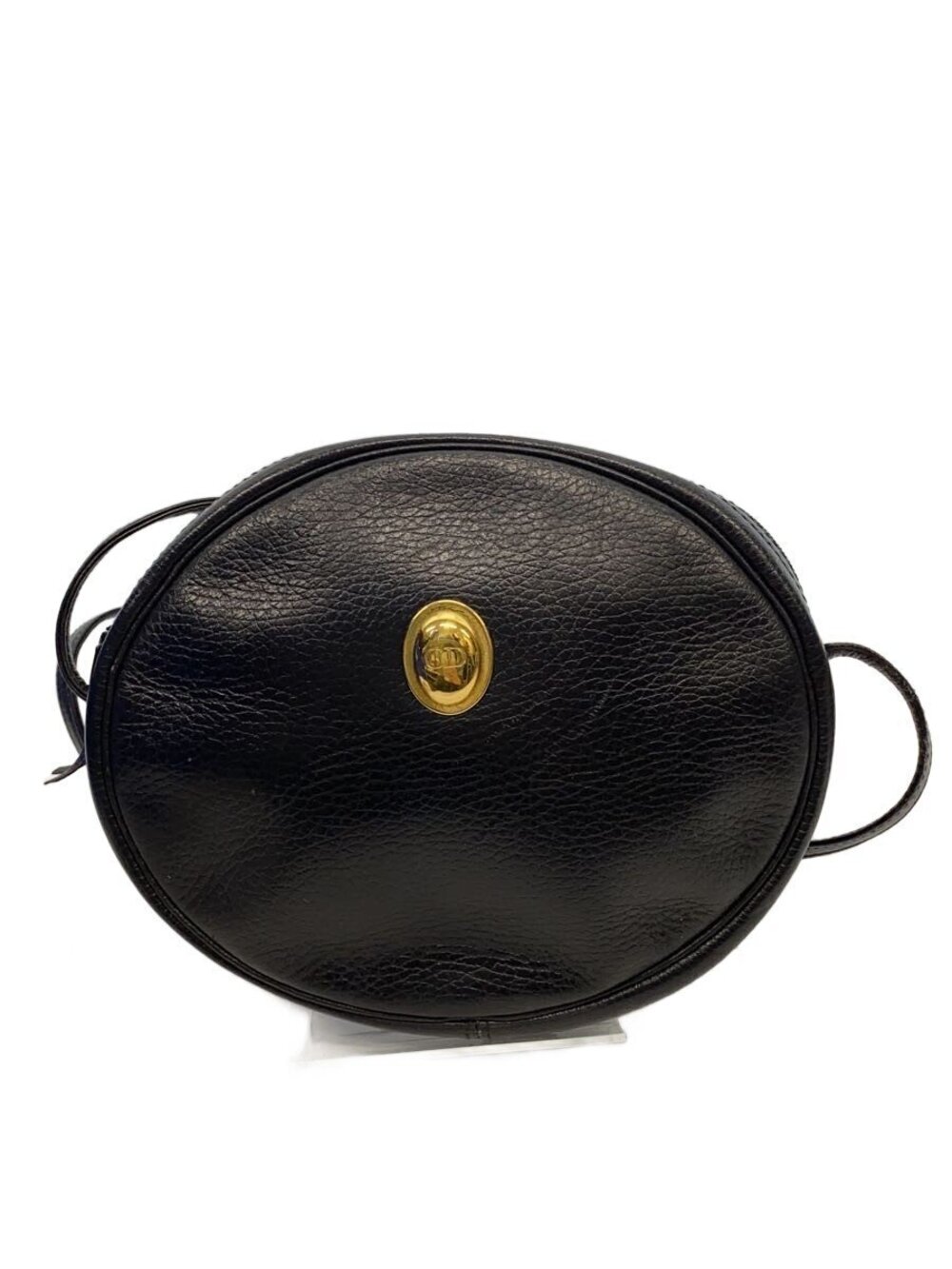 Christian Dior Shoulder Bag Leather Black